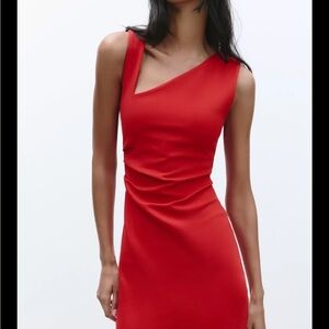Elegant Red One-Shoulder Dress